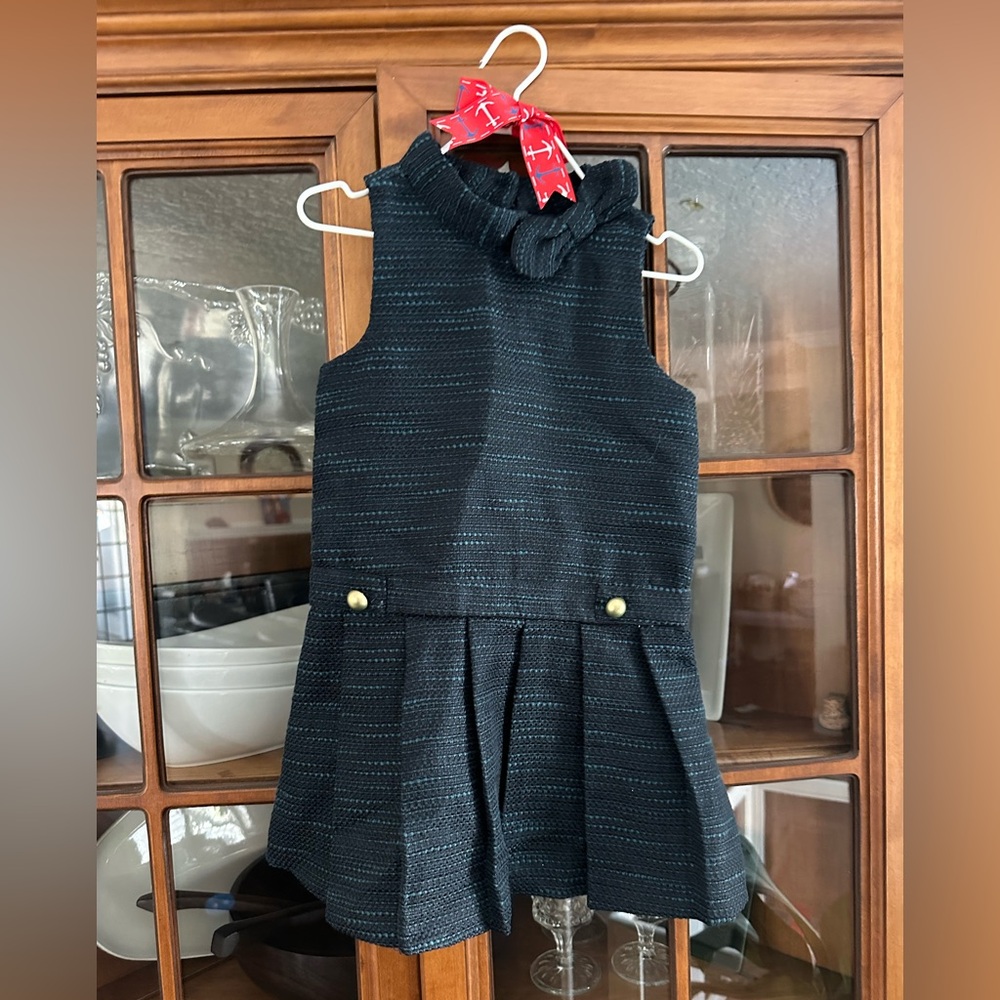 Janie and Jack Tweed Navy Drop Waist Dress